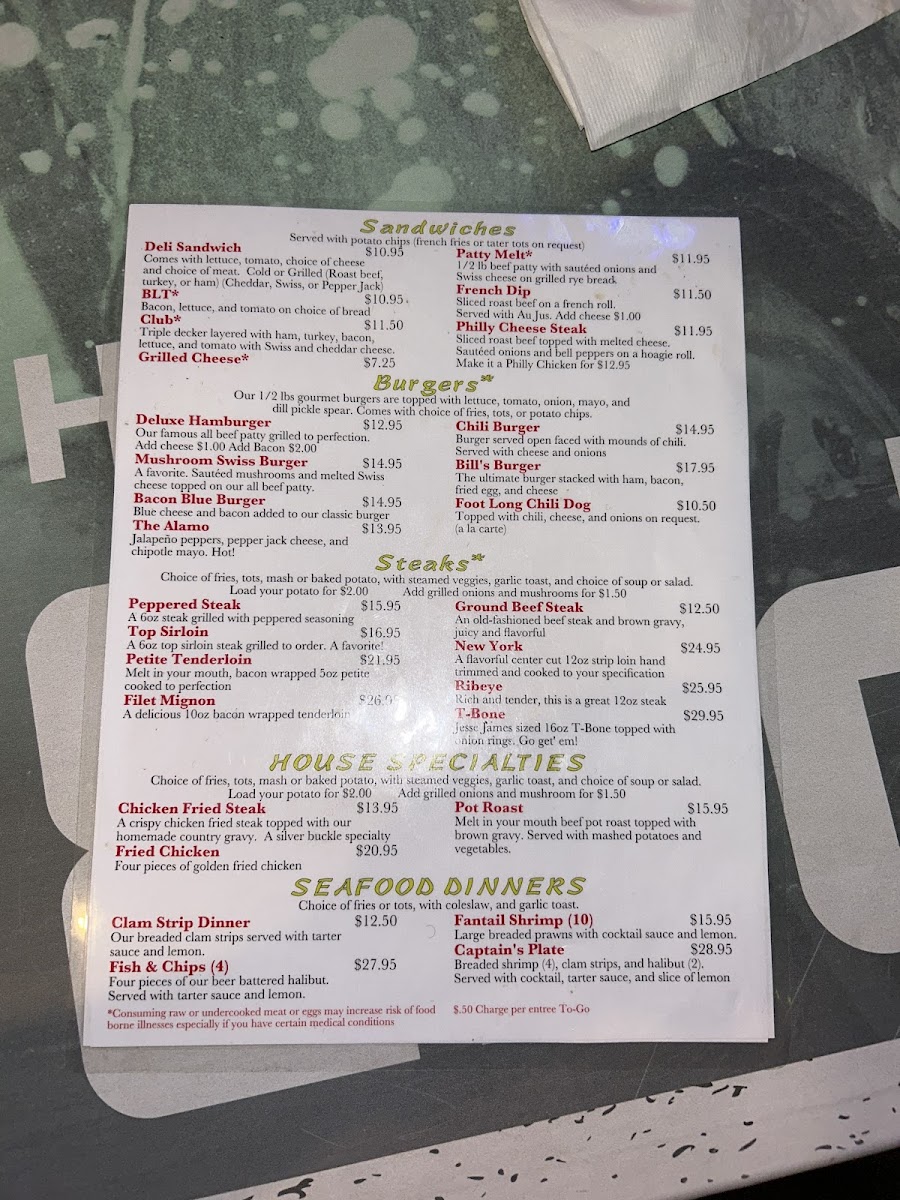 Bill's Steak House Lounge Menu - Image 6
